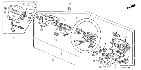 2000 INTEGRA GS-RLEATHER 4 DOOR 5MT STEERING WHEEL diagram
