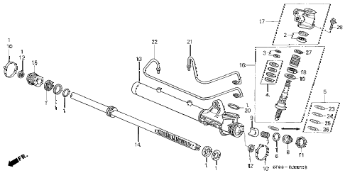 1997 INTEGRA GSLEATHER 4 DOOR 4AT P.S. GEAR BOX COMPONENTS (1) diagram