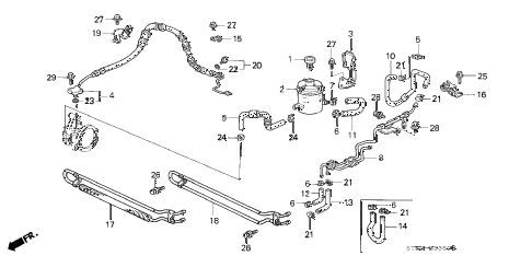 1997 INTEGRA GSLEATHER 4 DOOR 4AT P.S. HOSES - PIPES diagram