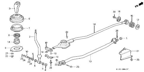 2000 INTEGRA GS-RLEATHER 4 DOOR 5MT SHIFT LEVER diagram