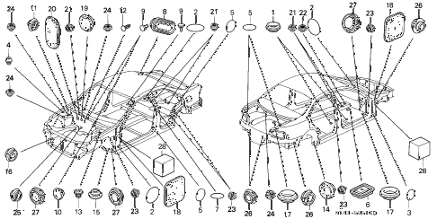 1995 INTEGRA RS 4 DOOR 4AT GROMMET diagram