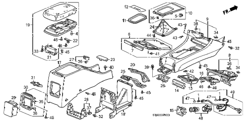 1995 INTEGRA RS 4 DOOR 4AT CONSOLE diagram