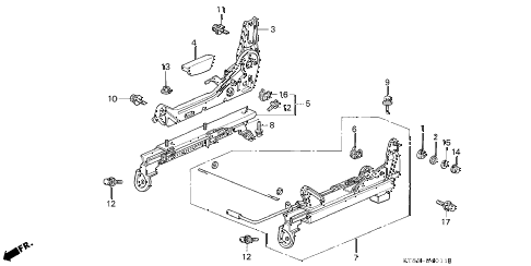 1997 INTEGRA LS 4 DOOR 4AT RIGHT FRONT SEAT COMPONENTS diagram 1997 INTEGRA LS 4 DOOR 4AT RIGHT FRONT SEAT COMPONENTS diagram