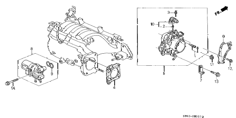 1997 INTEGRA GS-RLEATHER 4 DOOR 5MT THROTTLE BODY (4) diagram