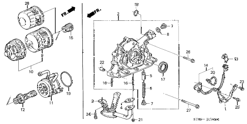 1997 INTEGRA GSLEATHER 4 DOOR 4AT OIL PUMP - OIL STRAINER diagram