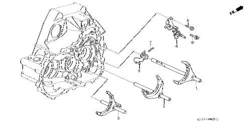 1995 INTEGRA GS-RLEATHER 4 DOOR 5MT MT SHIFT FORK - FORK SHAFT diagram