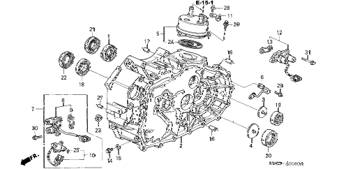 2002 NSX-T 2 DOOR 4AT AT TORQUE CONVERTER HOUSING diagram