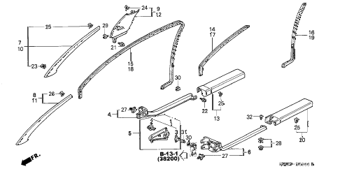 2002 NSX-T 2 DOOR 4AT PILLAR GARNISH diagram 2002 NSX-T 2 DOOR 4AT PILLAR GARNISH diagram