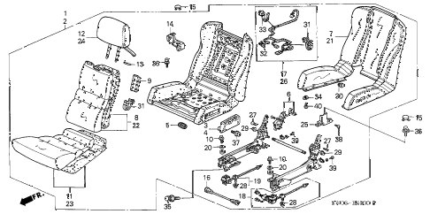 2001 NSX 2 DOOR 6MT SEAT diagram