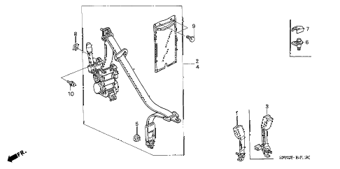 2002 NSX-T 2 DOOR 4AT SEAT BELTS diagram 2002 NSX-T 2 DOOR 4AT SEAT BELTS diagram