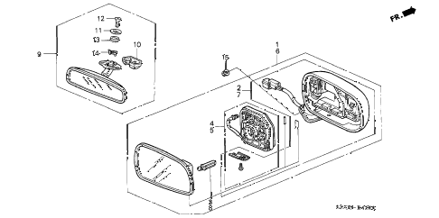 2001 NSX-T 2 DOOR 4AT MIRRORS diagram
