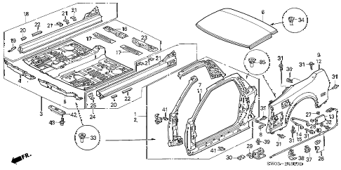 2001 NSX 2 DOOR 4AT OUTER PANEL (1) diagram