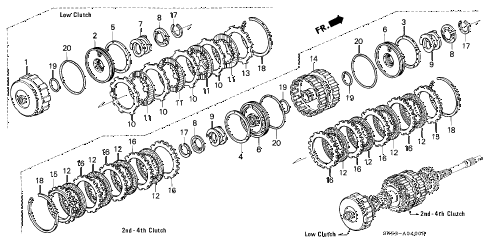 1997 TL PRE2.5 4 DOOR 4AT AT CLUTCH (LOW - SECOND) diagram