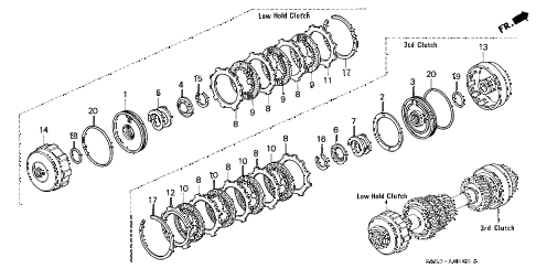 1997 TL PRE2.5 4 DOOR 4AT AT CLUTCH (THIRD - LOW HOLD) diagram