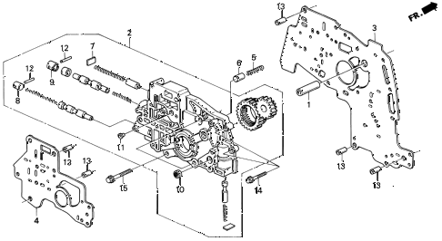 1997 TL PRE2.5 4 DOOR 4AT AT OIL PUMP BODY diagram