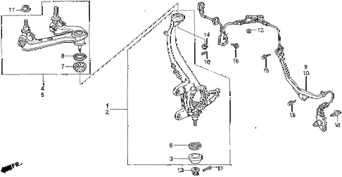 1998 TL PRE2.5 4 DOOR 4AT KNUCKLE diagram