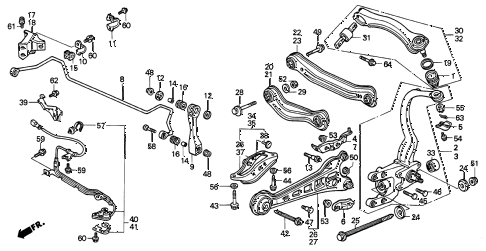 1997 TL PRE2.5 4 DOOR 4AT REAR LOWER ARM diagram
