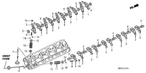 1996 TL BAS2.5 4 DOOR 4AT VALVE - ROCKER ARM diagram