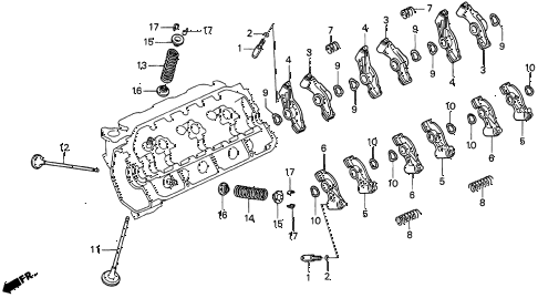 1997 TL BAS3.2 4 DOOR 4AT VALVE - ROCKER ARM (L.) (V6) diagram 1997 TL BAS3.2 4 DOOR 4AT VALVE - ROCKER ARM (L.) (V6) diagram