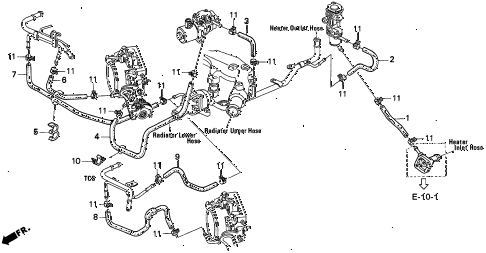 1997 TL BAS3.2 4 DOOR 4AT WATER HOSE (V6) diagram 1997 TL BAS3.2 4 DOOR 4AT WATER HOSE (V6) diagram