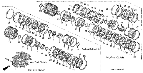 1998 CL BAS3.0 2 DOOR 4AT AT CLUTCH (2) diagram