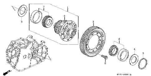 1998 CL PRE3.0 2 DOOR 4AT AT DIFFERENTIAL GEAR (2) diagram