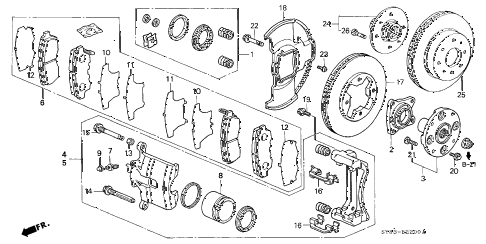 1999 CL PRE2.3 2 DOOR 5MT FRONT BRAKE (1) diagram