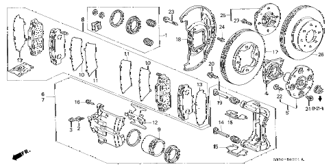 1998 CL PRE3.0 2 DOOR 4AT FRONT BRAKE (2) diagram