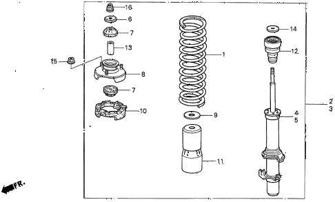 1999 CL PRE2.3 2 DOOR 5MT FRONT SHOCK ABSORBER diagram