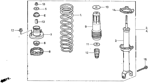1997 CL BAS2.2 2 DOOR 5MT REAR SHOCK ABSORBER diagram
