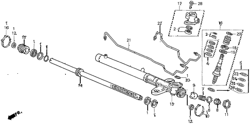 1999 CL PRE2.3 2 DOOR 5MT P.S. GEAR BOX COMPONENTS diagram