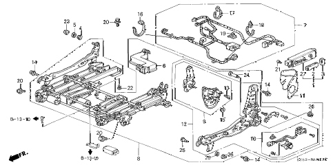 1998 CL BAS3.0 2 DOOR 4AT LEFT FRONT SEAT COMPONENTS (2) diagram 1998 CL BAS3.0 2 DOOR 4AT LEFT FRONT SEAT COMPONENTS (2) diagram