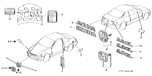1999 CL PRE2.3 2 DOOR 5MT EMBLEMS diagram 1999 CL PRE2.3 2 DOOR 5MT EMBLEMS diagram