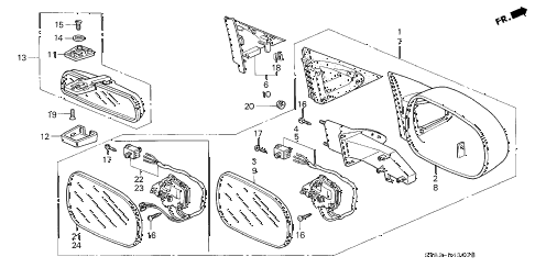 1998 CL BAS3.0 2 DOOR 4AT MIRROR (1) diagram