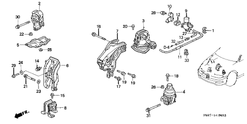 1997 CL PRE2.2 2 DOOR 4AT AT ENGINE MOUNT (2) diagram 1997 CL PRE2.2 2 DOOR 4AT AT ENGINE MOUNT (2) diagram