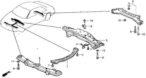 1997 CL PRE2.2 2 DOOR 4AT REAR BEAM - CROSS BEAM (1) diagram