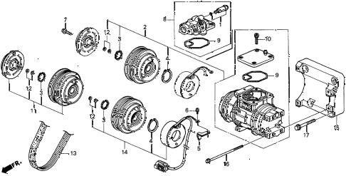 1998 CL BAS3.0 2 DOOR 4AT A/C COMPRESSOR (DENSO) (2) diagram 1998 CL BAS3.0 2 DOOR 4AT A/C COMPRESSOR (DENSO) (2) diagram