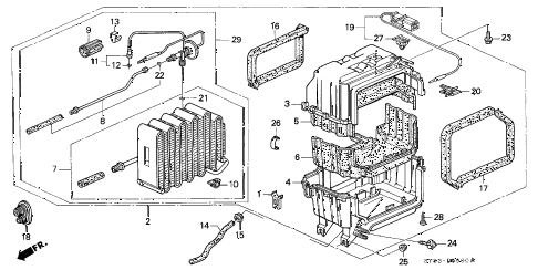 1997 CL PRE2.2 2 DOOR 4AT A/C COOLING UNIT diagram 1997 CL PRE2.2 2 DOOR 4AT A/C COOLING UNIT diagram