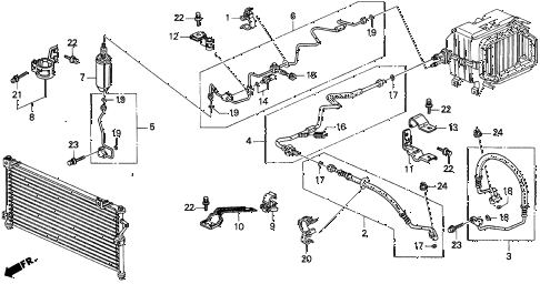 1997 CL PRE2.2 2 DOOR 4AT A/C HOSES - PIPES (1) diagram