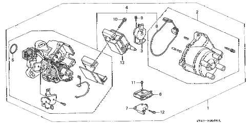 1997 CL BAS2.2 2 DOOR 5MT DISTRIBUTOR (HITACHI) (1) diagram 1997 CL BAS2.2 2 DOOR 5MT DISTRIBUTOR (HITACHI) (1) diagram