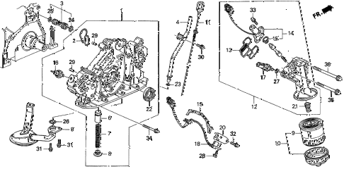 1997 CL PRE3.0 2 DOOR 4AT OIL PUMP - OIL STRAINER (2) diagram