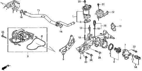 1998 CL PRE3.0 2 DOOR 4AT WATER PUMP - SENSOR (2) diagram 1998 CL PRE3.0 2 DOOR 4AT WATER PUMP - SENSOR (2) diagram