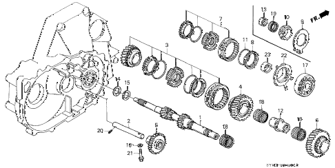 1997 CL BAS2.2 2 DOOR 5MT MT MAINSHAFT diagram 1997 CL BAS2.2 2 DOOR 5MT MT MAINSHAFT diagram