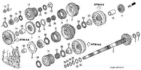 1999 RL 4 DOOR 4AT AT COUNTERSHAFT diagram 1999 RL 4 DOOR 4AT AT COUNTERSHAFT diagram