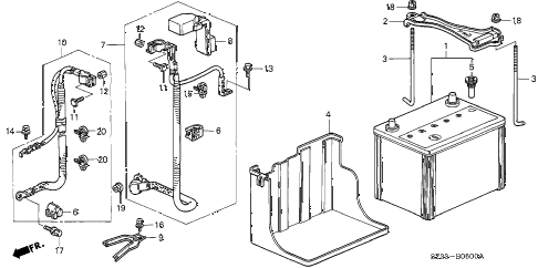 2003 RLNAVIGATION 4 DOOR 4AT BATTERY diagram