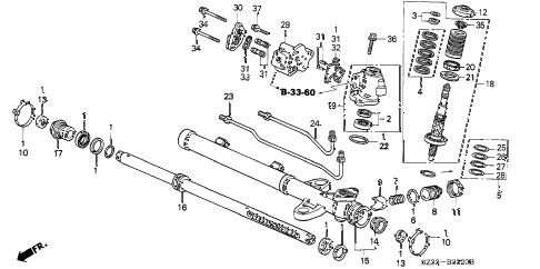 1998 RL PREM 4 DOOR 4AT P.S. GEAR BOX COMPONENTS (1) diagram 1998 RL PREM 4 DOOR 4AT P.S. GEAR BOX COMPONENTS (1) diagram