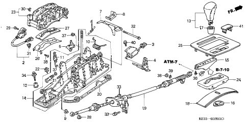 2002 RLNAVIGATION 4 DOOR 4AT SELECT LEVER diagram 2002 RLNAVIGATION 4 DOOR 4AT SELECT LEVER diagram