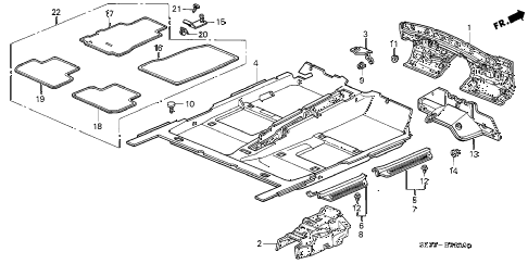 2000 RL 4 DOOR 4AT FLOOR MAT diagram