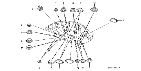 2001 RL 4 DOOR 4AT GROMMET (2) diagram