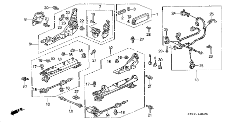 2001 RL 4 DOOR 4AT FRONT SEAT COMPONENTS (R.) diagram